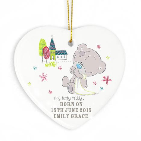 Personalised Tiny Tatty Teddy Ceramic Heart Decoration £9.99